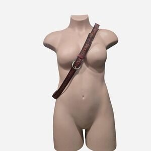 VINTAGE‎ HAND TOOLED LEATHER EMBOSSED BELT